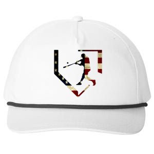 High School Baseball Season College Ball Player Usa Flag Snapback Five-Panel Rope Hat