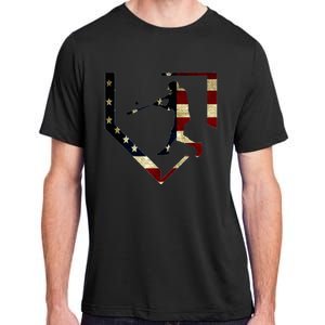 High School Baseball Season College Ball Player Usa Flag Adult ChromaSoft Performance T-Shirt