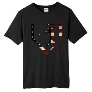 High School Baseball Season College Ball Player Usa Flag Tall Fusion ChromaSoft Performance T-Shirt