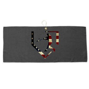 High School Baseball Season College Ball Player Usa Flag Large Microfiber Waffle Golf Towel