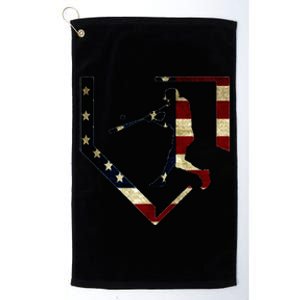 High School Baseball Season College Ball Player Usa Flag Platinum Collection Golf Towel