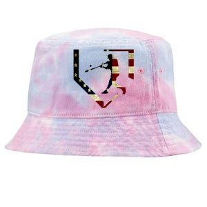 High School Baseball Season College Ball Player Usa Flag Tie-Dyed Bucket Hat