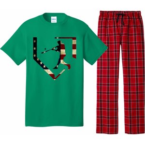 High School Baseball Season College Ball Player Usa Flag Pajama Set