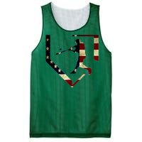 High School Baseball Season College Ball Player Usa Flag Mesh Reversible Basketball Jersey Tank