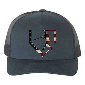 High School Baseball Season College Ball Player Usa Flag Yupoong Adult 5-Panel Trucker Hat