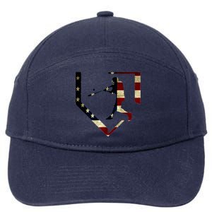 High School Baseball Season College Ball Player Usa Flag 7-Panel Snapback Hat