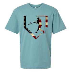 High School Baseball Season College Ball Player Usa Flag Sueded Cloud Jersey T-Shirt