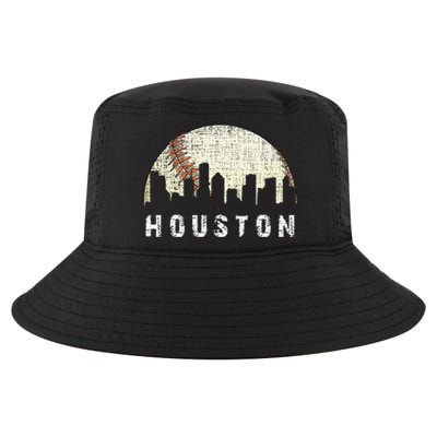 Houston Skyline Baseball Game Vintage Cool Comfort Performance Bucket Hat