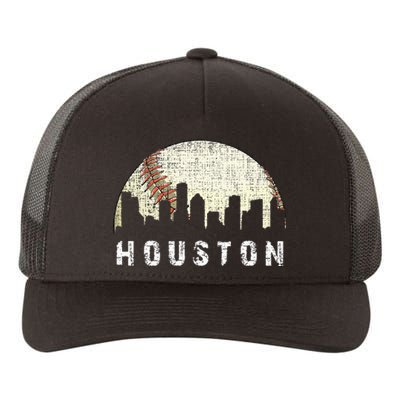 Houston Skyline Baseball Game Vintage Yupoong Adult 5-Panel Trucker Hat