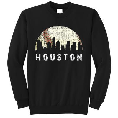 Houston Skyline Baseball Game Vintage Sweatshirt