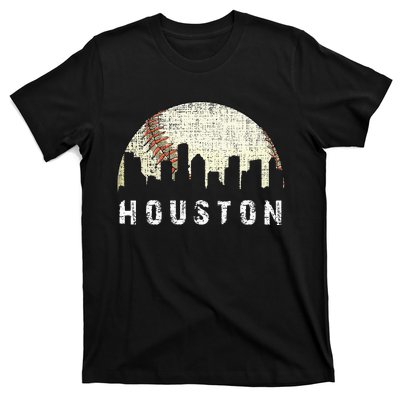 Houston Skyline Baseball Game Vintage T-Shirt