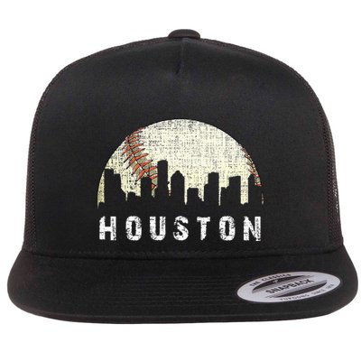 Houston Skyline Baseball Game Vintage Flatbill Hat