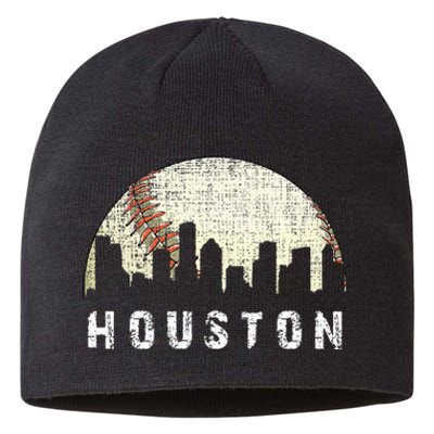 Houston Skyline Baseball Game Vintage Sustainable Beanie