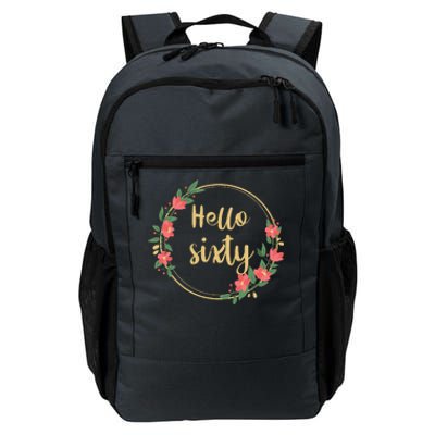 Hello Sixtys Born In 1963 60th Birthday Floral Desig Daily Commute Backpack