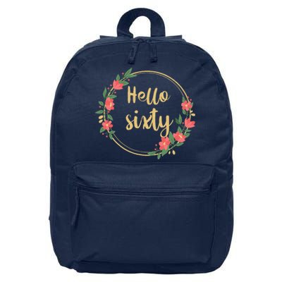 Hello Sixtys Born In 1963 60th Birthday Floral Desig 16 in Basic Backpack