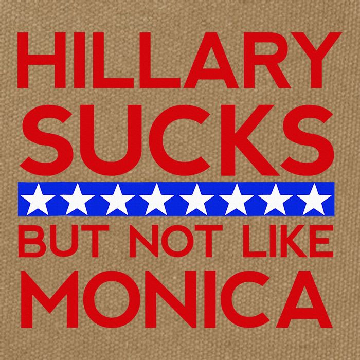 Hillary Sucks But Not Like Monica Funny Election Cotton Canvas Backpack