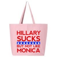 Hillary Sucks But Not Like Monica Funny Election 25L Jumbo Tote