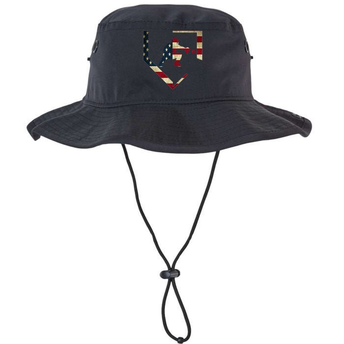 High School Baseball Catcher Gear American Flag Gift Sports Legacy Cool Fit Booney Bucket Hat