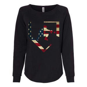 High School Baseball Catcher Gear American Flag Gift Sports Womens California Wash Sweatshirt