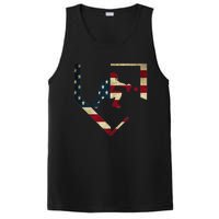 High School Baseball Catcher Gear American Flag Gift Sports PosiCharge Competitor Tank