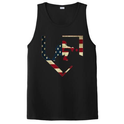 High School Baseball Catcher Gear American Flag Gift Sports PosiCharge Competitor Tank