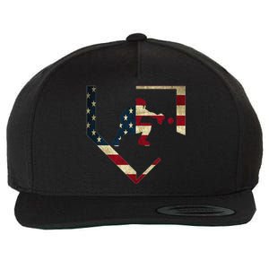 High School Baseball Catcher Gear American Flag Gift Sports Wool Snapback Cap