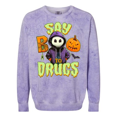 Halloween Say Boo To Drugs Colorblast Crewneck Sweatshirt