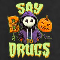Halloween Say Boo To Drugs 7 Panel Mesh Trucker Snapback Hat
