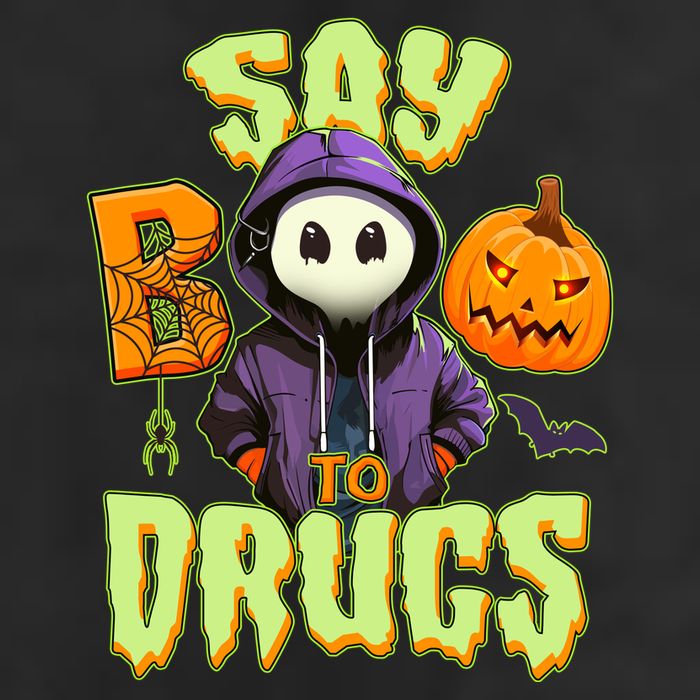 Halloween Say Boo To Drugs 7 Panel Mesh Trucker Snapback Hat