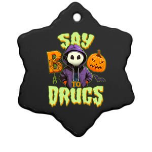 Halloween Say Boo To Drugs Ceramic Star Ornament