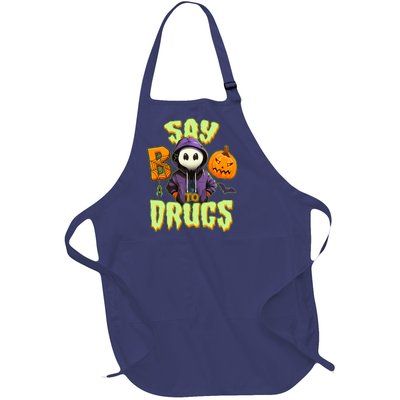 Halloween Say Boo To Drugs Full-Length Apron With Pockets