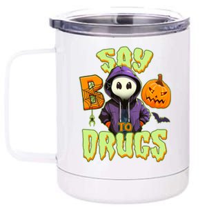 Halloween Say Boo To Drugs 12 oz Stainless Steel Tumbler Cup