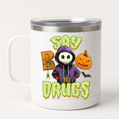 Halloween Say Boo To Drugs 12 oz Stainless Steel Tumbler Cup