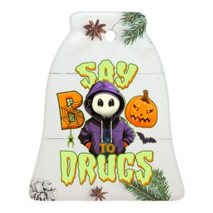 Halloween Say Boo To Drugs Ceramic Bell Ornament