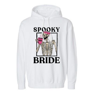 Halloween Spooky Bride Bridesmaid Skeleton Bachelorette Garment-Dyed Fleece Hoodie