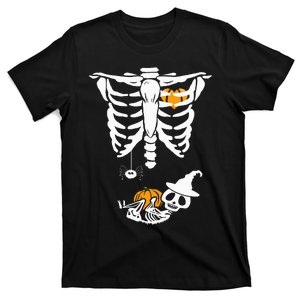 Halloween Skeleton Baby Rib Cage Maternity Costume Pregnant T-Shirt