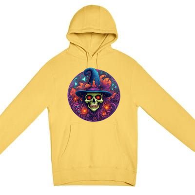 Halloween Scary Bony Green Witch Face Trick Treat Gift Premium Pullover Hoodie