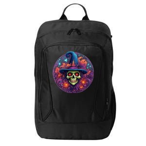 Halloween Scary Bony Green Witch Face Trick Treat Gift City Backpack