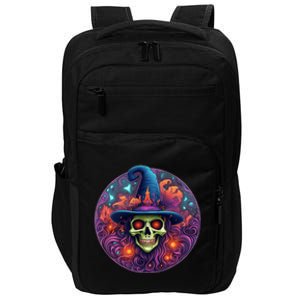 Halloween Scary Bony Green Witch Face Trick Treat Gift Impact Tech Backpack