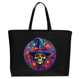 Halloween Scary Bony Green Witch Face Trick Treat Gift Cotton Canvas Jumbo Tote