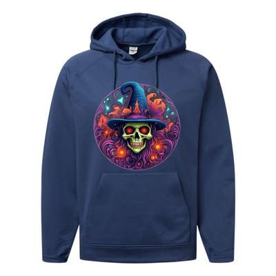 Halloween Scary Bony Green Witch Face Trick Treat Gift Performance Fleece Hoodie