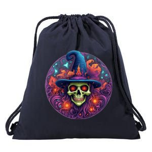 Halloween Scary Bony Green Witch Face Trick Treat Gift Drawstring Bag