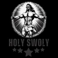 Holy Swoly Bodybuilding Jesus Fitness Funny Gym Cooling Performance Crew T-Shirt