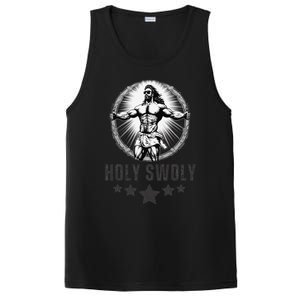 Holy Swoly Bodybuilding Jesus Fitness Funny Gym PosiCharge Competitor Tank