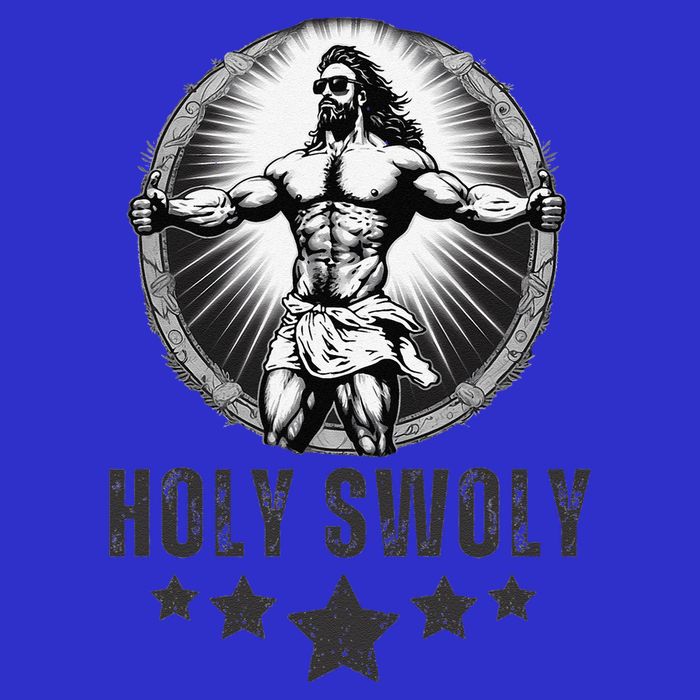 Holy Swoly Bodybuilding Jesus Fitness Funny Gym T-Shirt