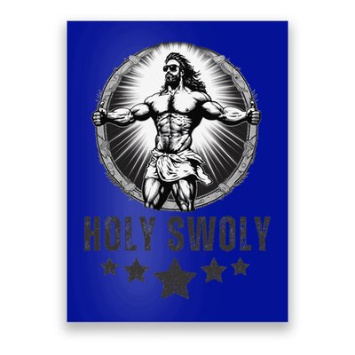 Holy Swoly Bodybuilding Jesus Fitness Funny Gym Poster