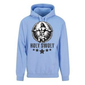 Holy Swoly Bodybuilding Jesus Fitness Funny Gym Unisex Surf Hoodie