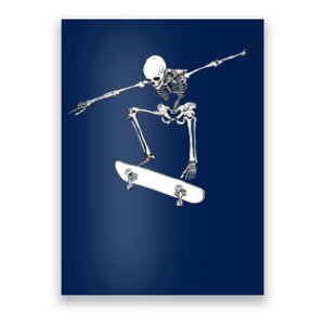 Halloween Skateboard Boy Skateboarding Skeleton Poster