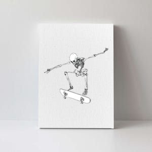 Halloween Skateboard Boy Skateboarding Skeleton Canvas