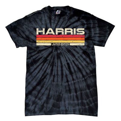 Harris Surname Birthday Family Reunion 80s 90s Sunset Tie-Dye T-Shirt